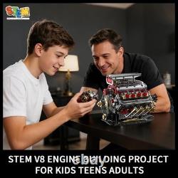 V8 Engine Model Kit That Runs 1176Pcs Rechargeable Car Building Set Lego Compati