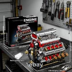 V8 Engine Model Kit That Runs 1176Pcs Rechargeable Car Building Set Lego Compati