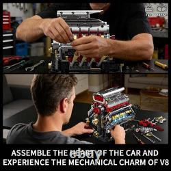 V8 Engine Model Kit That Runs 1176Pcs Rechargeable Car Building Set Lego Compati