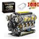 V8 Engine Model Kit That Runs, Visible Mini Car Motor Building Blocks Set For Ad
