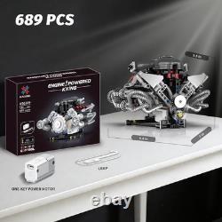 V8 Engine Model Kit That Works, 1394 PCS Advanced Collectible Engine Building Bl