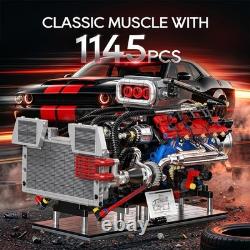 V8 Engine Model Kit that Runs, 1145PCS Advanced Muscle Engine Kit Manual Crank