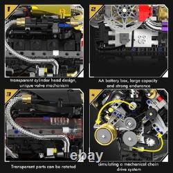 V8 Engine Model Kit that Works, 1394 PCS Advanced Collectible Engine Building