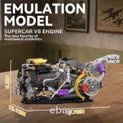 V8 Engine Model Kit with APP Control Motor & Light Spray, Mechanical V8 Engine Model Kit with APP Control Motor & Light Spray, Mechanical