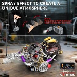 V8 Engine Model Kit with APP Control Motor & Light Spray, Mechanical V8 Engine Model Kit with APP Control Motor & Light Spray, Mechanical