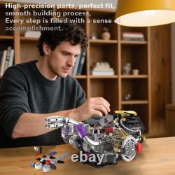 V8 Engine Model Kit with APP Control Motor & Light Spray, Mechanical V8 Engine Model Kit with APP Control Motor & Light Spray, Mechanical