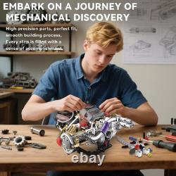 V8 Engine Model Kit with APP Control Motor & Light Spray, Mechanical V8 Engine Model Kit with APP Control Motor & Light Spray, Mechanical