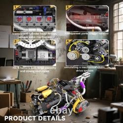 V8 Engine Model Kit with APP Control Motor & Light Spray, Mechanical V8 Engine Model Kit with APP Control Motor & Light Spray, Mechanical