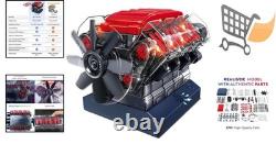 V8 Engine Model Kit with Working Pistons for STEM Learning and Fun