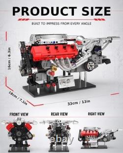 V8 Engine STEM Model Kit 951 Pieces, USB Rechargeable for Continuous Action