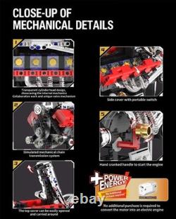 V8 Engine STEM Model Kit 951 Pieces, USB Rechargeable for Continuous Action