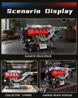 V8 Engine STEM Model Kit 951 Pieces, USB Rechargeable for Continuous Action
