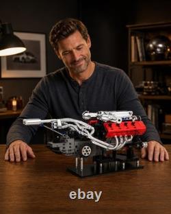 V8 Engine STEM Model Kit 951 Pieces, USB Rechargeable for Continuous Action