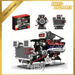 V8 Supercharged Engine Model Kit, 1151+ Parts, 8-Cylinder Car Motor Building