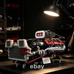 V8 Supercharged Engine Model Kit, 1151+ Parts, 8-Cylinder Car Motor Building