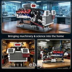 V8 Supercharged Engine Model Kit, 1151+ Parts, 8-Cylinder Car Motor Building
