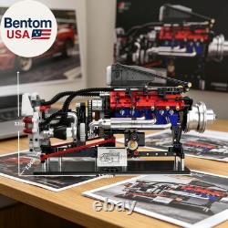 V8 Supercharged Engine Model Set, Moc 8-Cylinder Car Motor Engine Building Kit Th