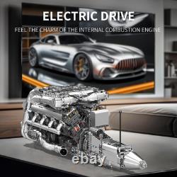 V8 Twin-Turbo Engine Model Kit with Motor 2899 PCS STEM Building Set