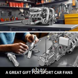 V8 Twin-Turbo Engine Model Kit with Motor 2899 PCS STEM Building Set