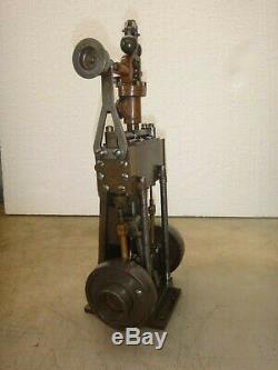 VERTICAL 2 CYLINDER STEAM ENGINE MODEL Old Neat and Rare! Twin Cylinder Motor