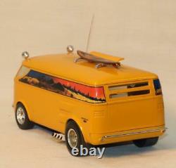 VW Bus With Mid-Engine Chevy Motor Surfboard & Motorcycle 1/25 Assembled Model