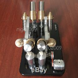 V-4 Hot Air Stirling Engine Motor Toy External Combustion Engine Generator Model