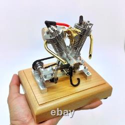 V-Twin Gas Engine Model Metal Mechanical Motor Collectible Desktop Display Gift