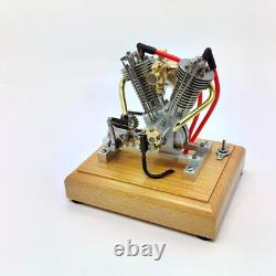 V-Twin Gas Engine Model Metal Mechanical Motor Collectible Desktop Display Gift