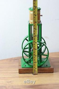 Vertical model LIVE Steam stationary Engine Double flywheel