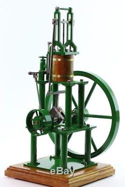 Vertical model LIVE Steam stationary Engine single wheel