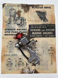 Vintage 1950s Atwood. 049 Toy Boat Model Outboard Motor Marine Engine Untested