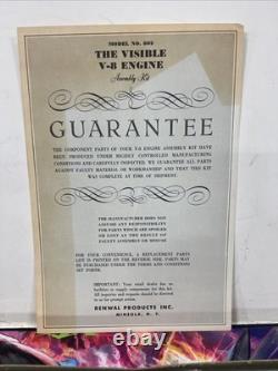 Vintage 1960 Renwal Blueprint Model The Visible V-8 Engine Plastic Model Kit NEW