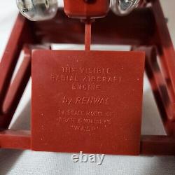 Vintage 1963 Renwal motorized Visible Airplane Wasp Engine 14 Display Ready