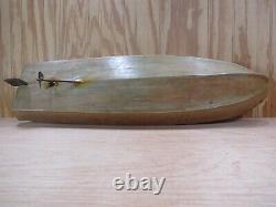 Vintage 31 Wooden Model Boat Hull Metal Propeller Ohlsson & Rice Engine Motor