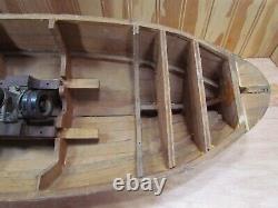 Vintage 31 Wooden Model Boat Hull Metal Propeller Ohlsson & Rice Engine Motor