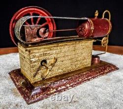 Vintage Antique Early Old Toy Steam Gas Engine wind up model hit miss tin motor