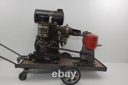 Vintage Briggs & Stratton Model N Engine w Air Compressor on Cart Antique Motor
