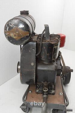 Vintage Briggs & Stratton Model N Engine w Air Compressor on Cart Antique Motor
