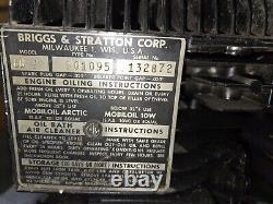 Vintage Briggs & Stratton Motor / Model 6BS COMPLETE RUNNING 1950S