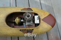 Vintage Buckeye Tether Boat Model Gas Engine Motor Bosco Scientific