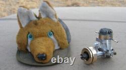 Vintage FOX 59 TETHER CAR / RC MARINE BOAT ENGINE with FLYWHEEL & MOTOR MOUNTS