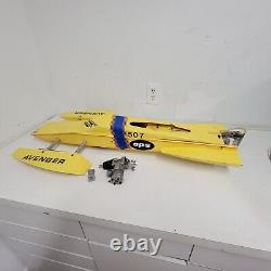 Vintage Large Wooden Model Racing RC Boat 40 With OPS 60 Engine Motor