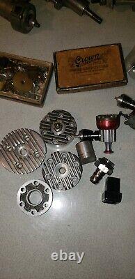 Vintage Model Toy Rc Plane Engine Motors Lot + Parts AS IS