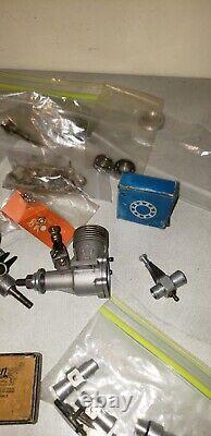 Vintage Model Toy Rc Plane Engine Motors Lot + Parts AS IS