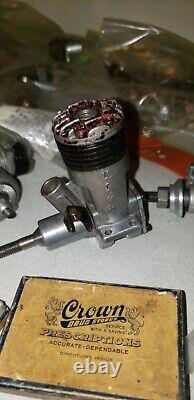 Vintage Model Toy Rc Plane Engine Motors Lot + Parts AS IS