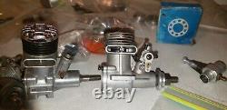 Vintage Model Toy Rc Plane Engine Motors Lot + Parts AS IS