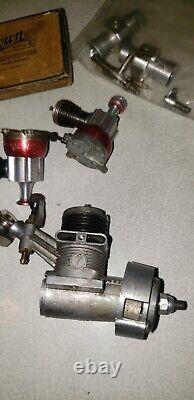 Vintage Model Toy Rc Plane Engine Motors Lot + Parts AS IS