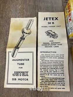 Vintage Nos Jetex 50b Model Motor Airplane Hydroplane Race Cars & Augmentor Tube