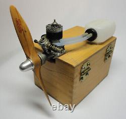 Vintage OS Max III 15 RC Model Airplane Engine Plane Motor Mounted on wooden box