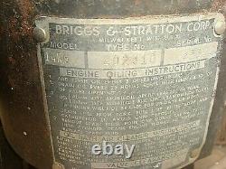 Vintage Rare Briggs Stratton Engine Motor Model 14 14R6 with Gear Reduction
